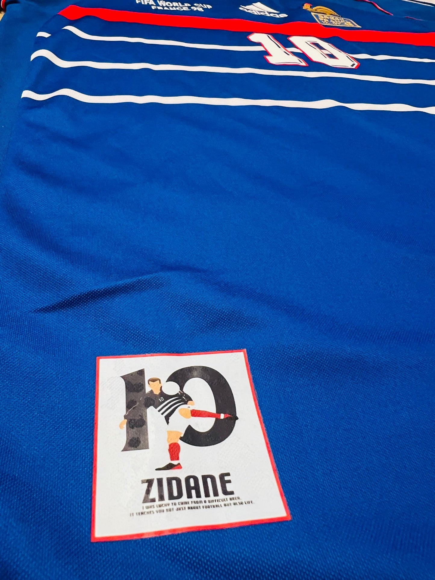 LEGENDS- Retro Zidane 10 France 98 Home Jersey - Replica