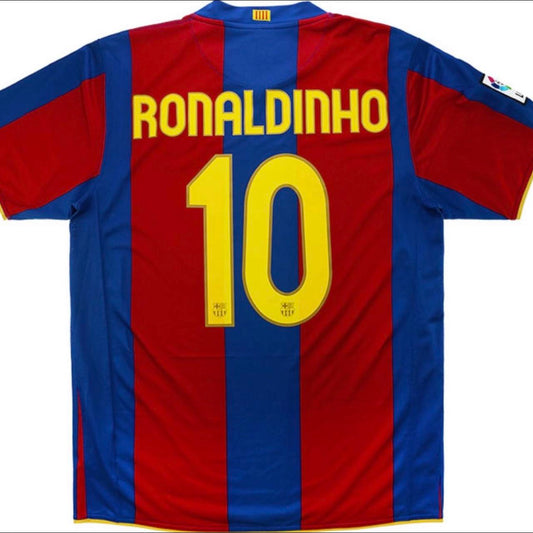 LEGENDS- Retro Ronaldinho Barcelona 2007 Home Jersey - Replica